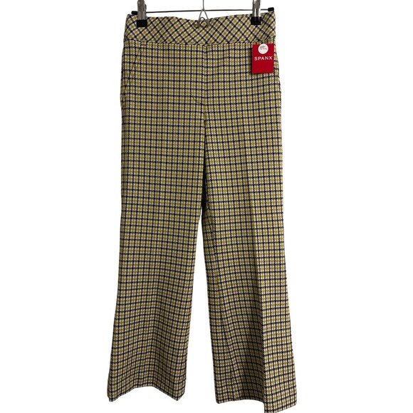 SPANX The Perfect Pant Kick Flare Houndstooth New Yellow/Black size XSmall - Picture 2 of 16